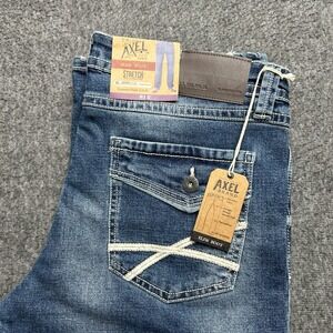 TK Axel Mens Jeans 36x32 Slim Boot Cut Stretch 7 Pocket Denim Medium